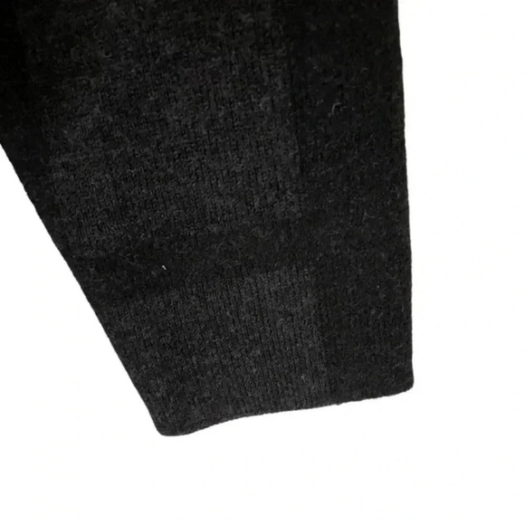 Eileen Fisher Dark Gray Knit Cardigan Sweater Size Small Open Front Windowpane - Picture 7 of 9